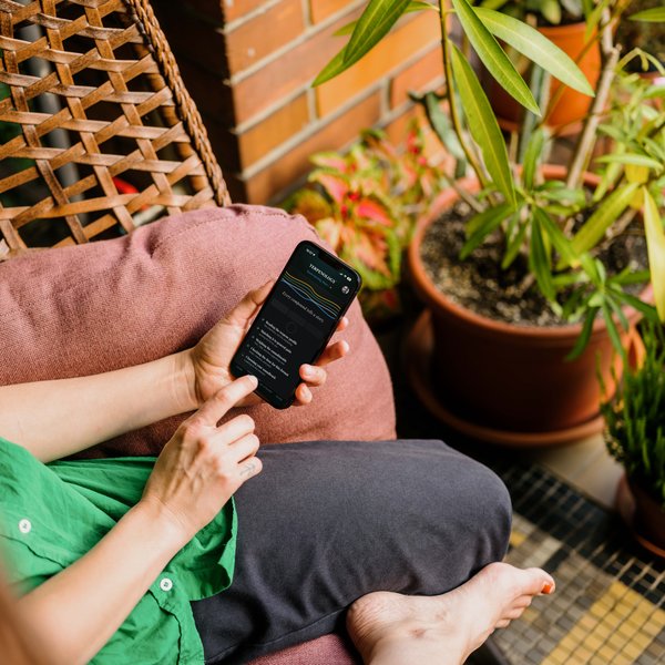 Using Terpenology on a phone out in the garden
